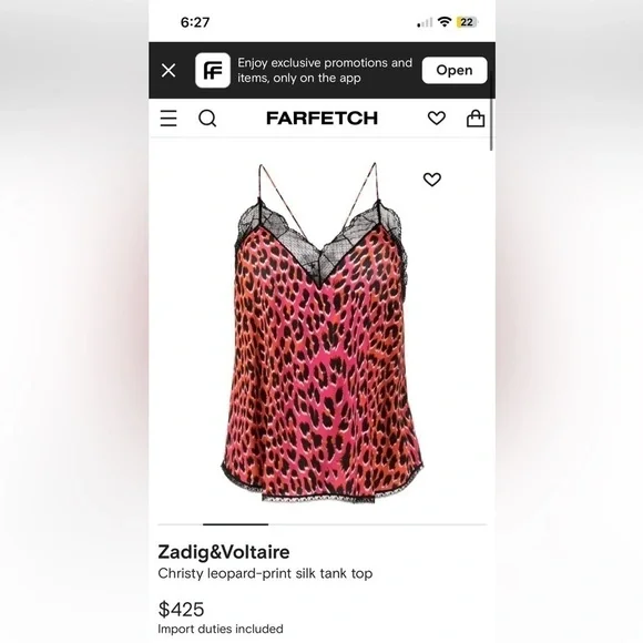 New! Zadig & Voltaire Christy SILK Top in the Red Leopard Print  ❤️ Small - Picture 9 of 16